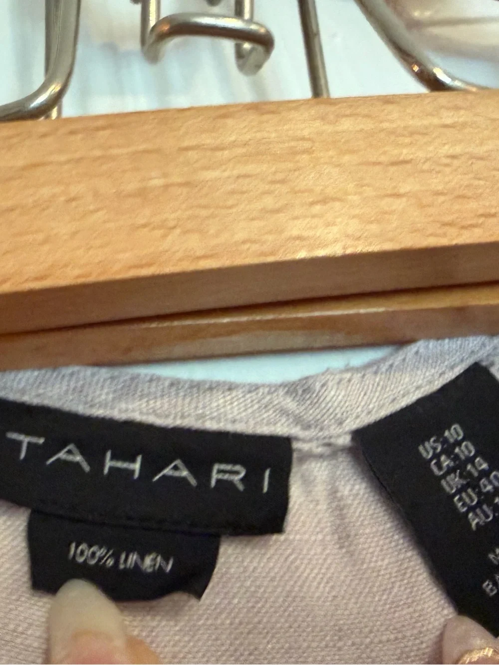 Tahari Lavender 100% Linen Button-Front Maxi Dress
